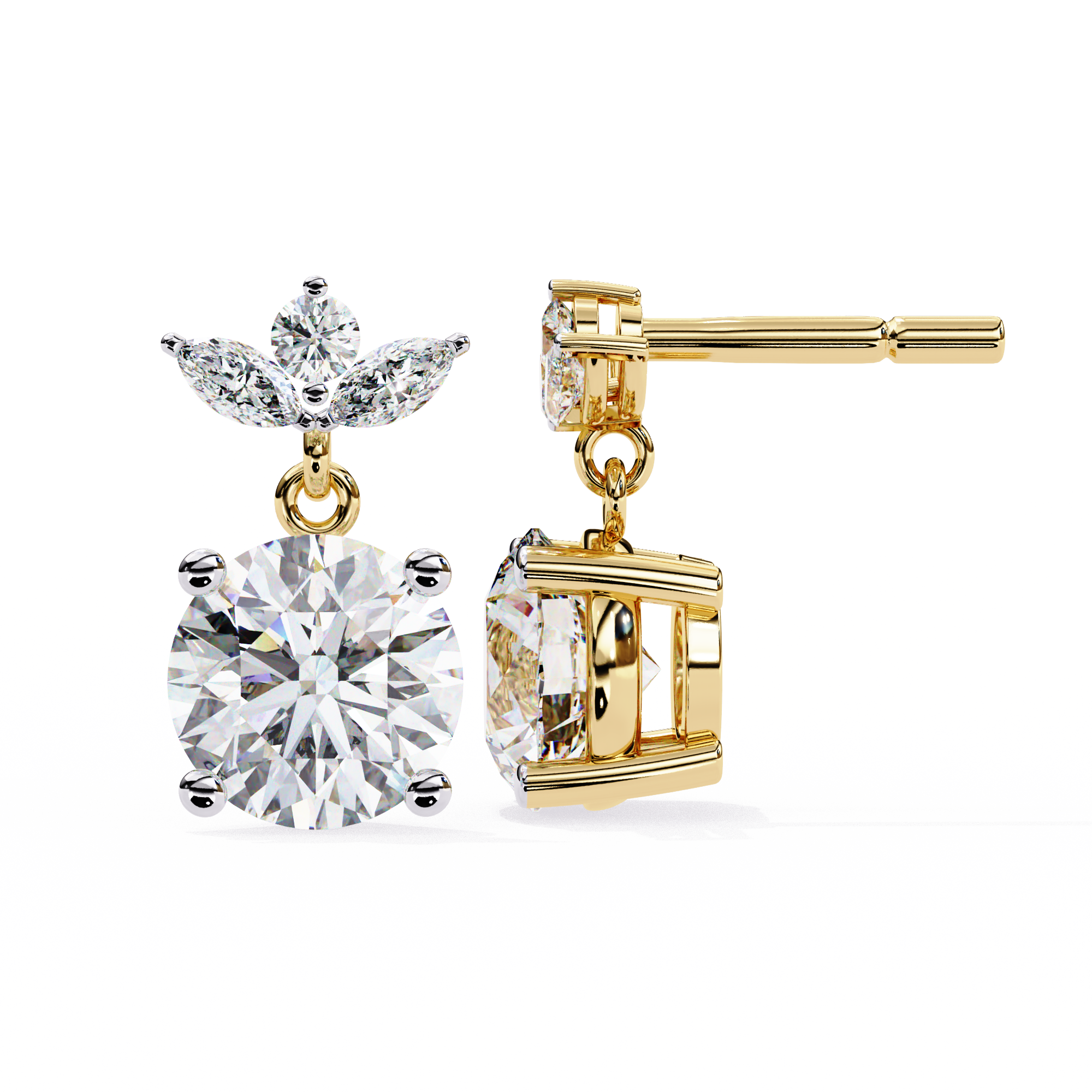 Trinity Solitaire Earring