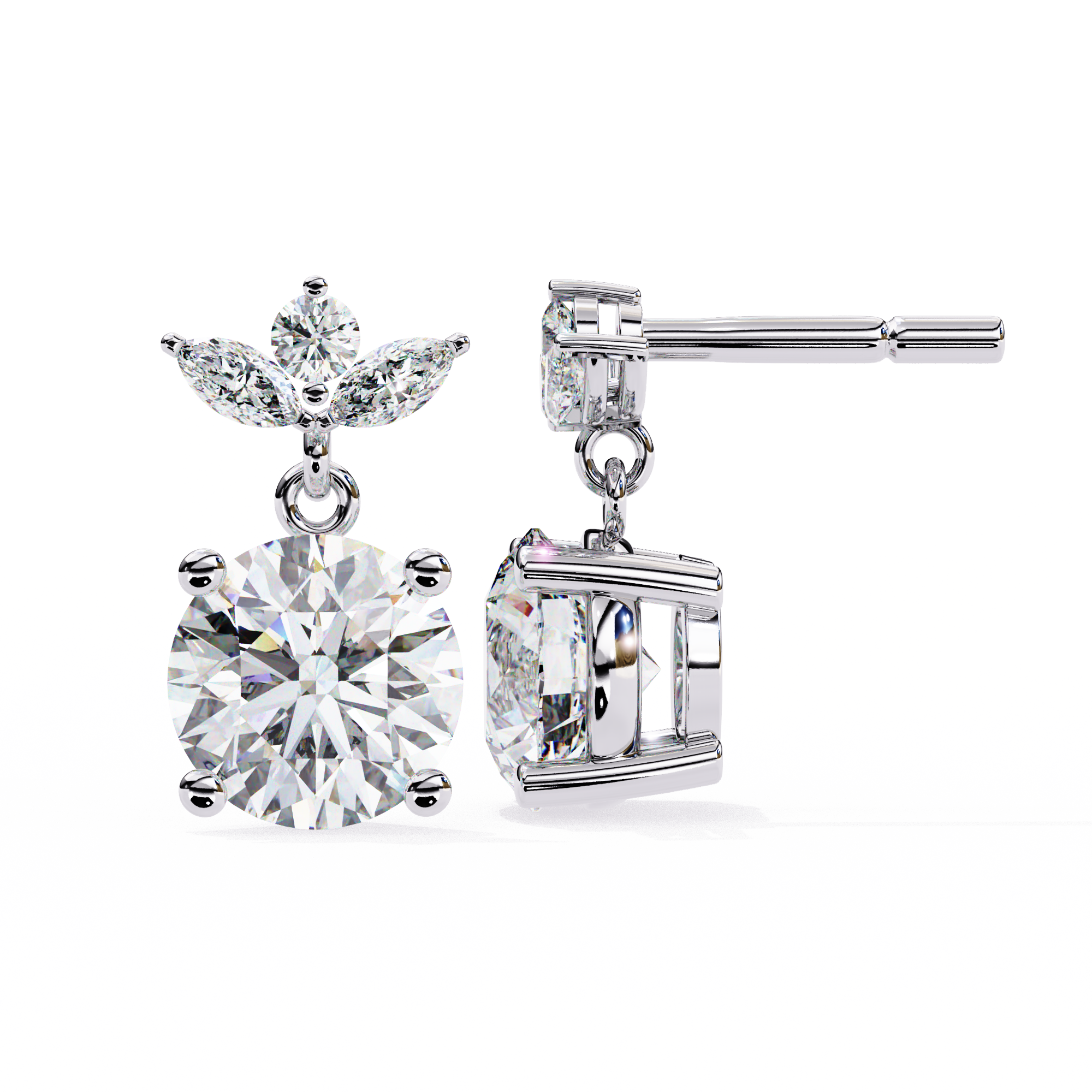 Trinity Solitaire Earring