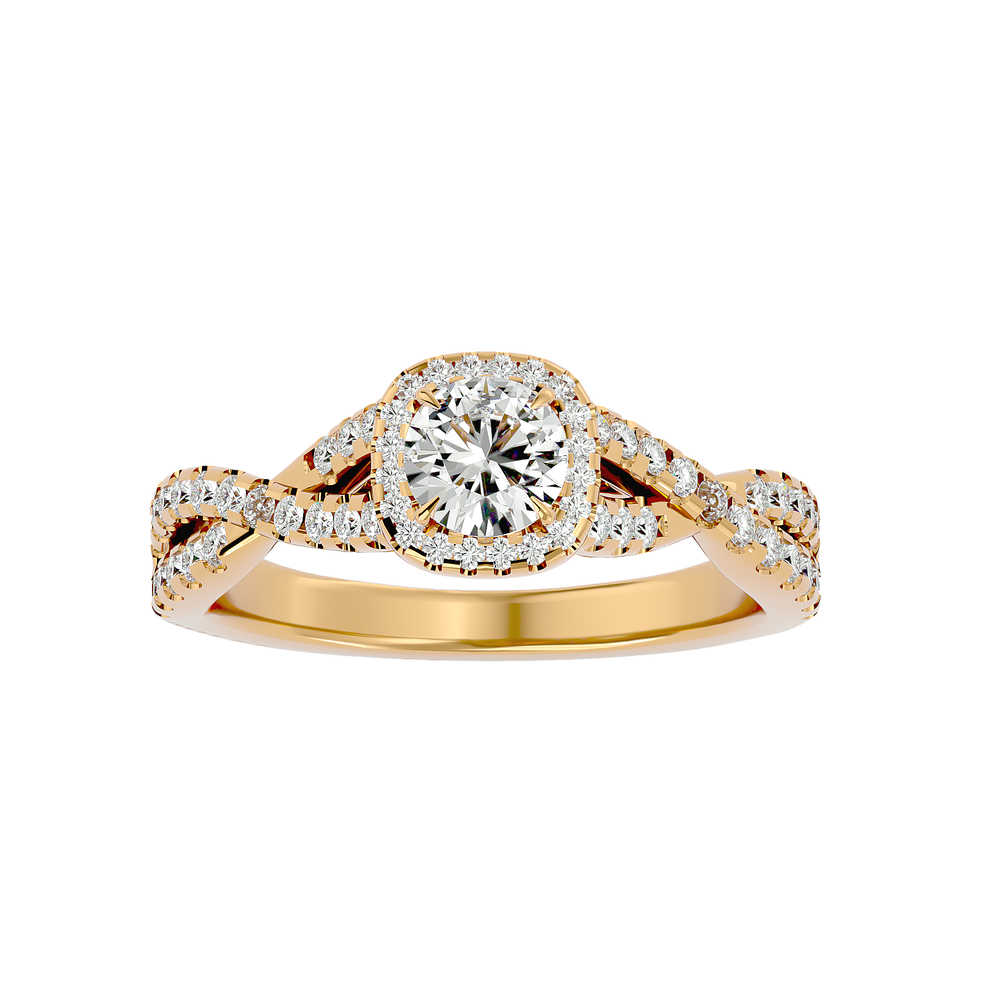 Gwyneth Solitaire Halo Ring