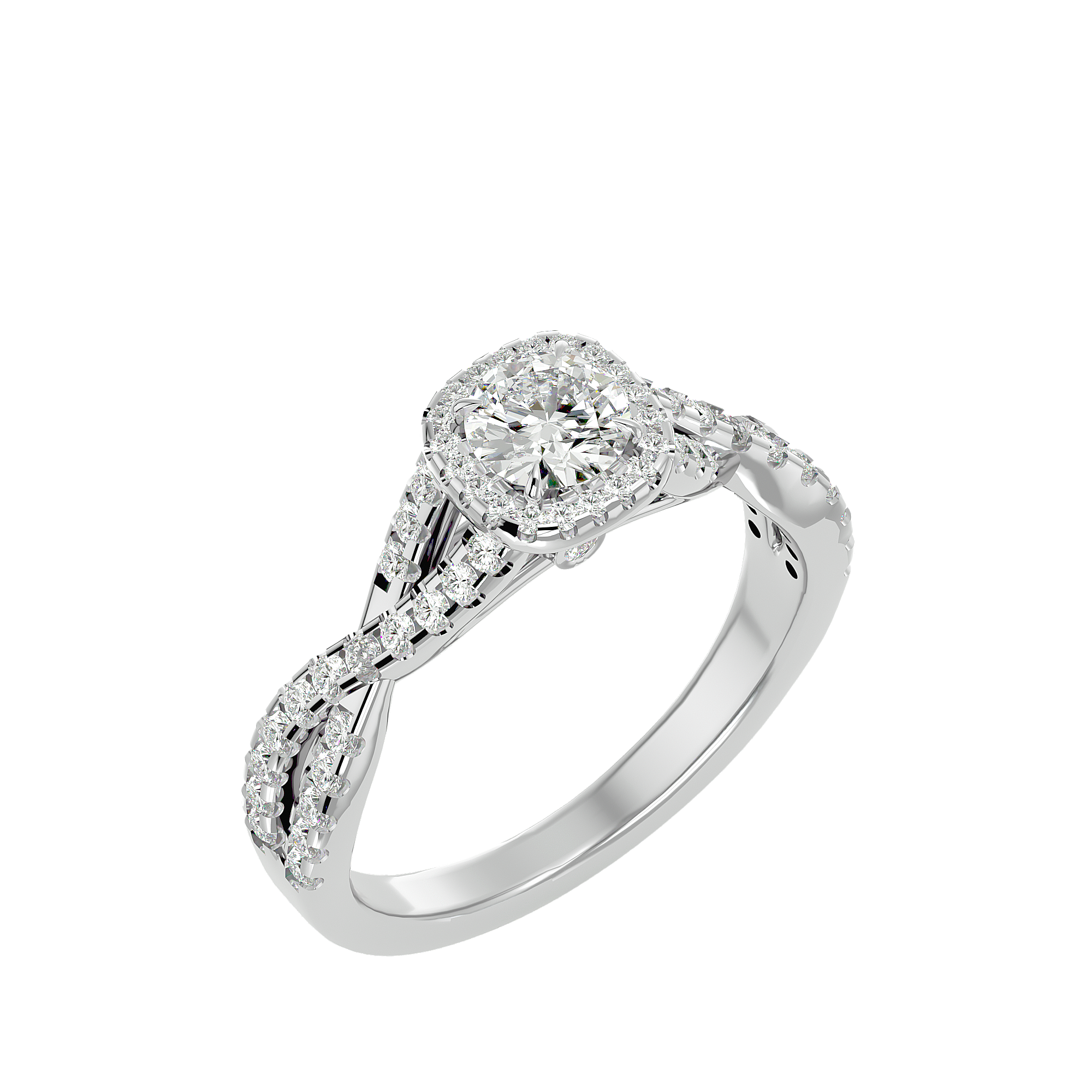 Gwyneth Solitaire Halo Ring