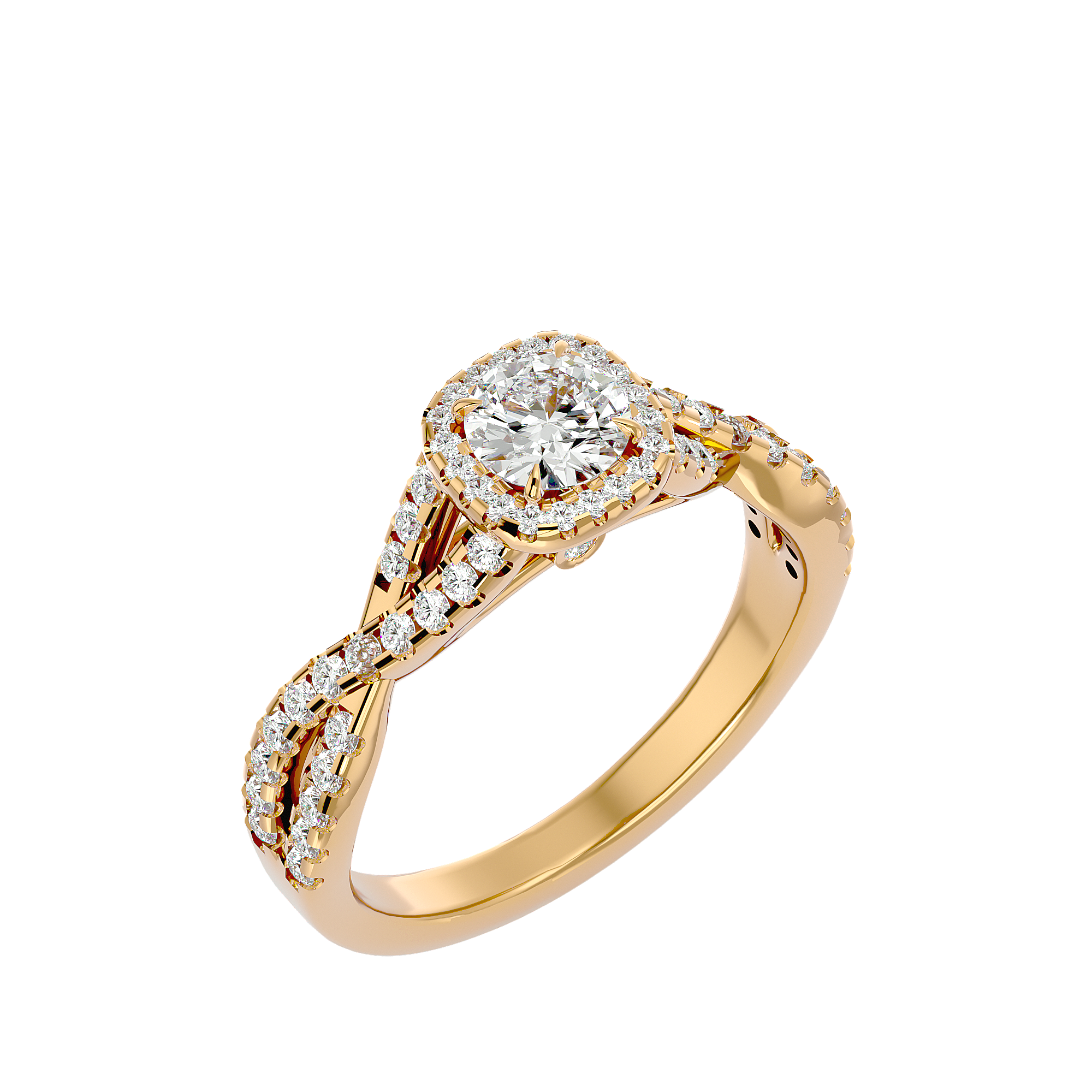 Gwyneth Solitaire Halo Ring