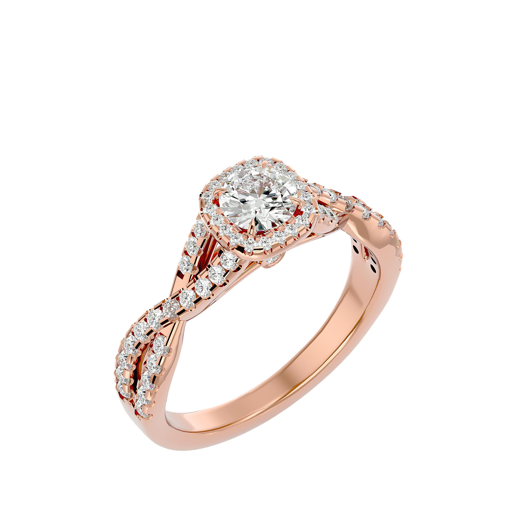 Gwyneth Solitaire Halo Ring