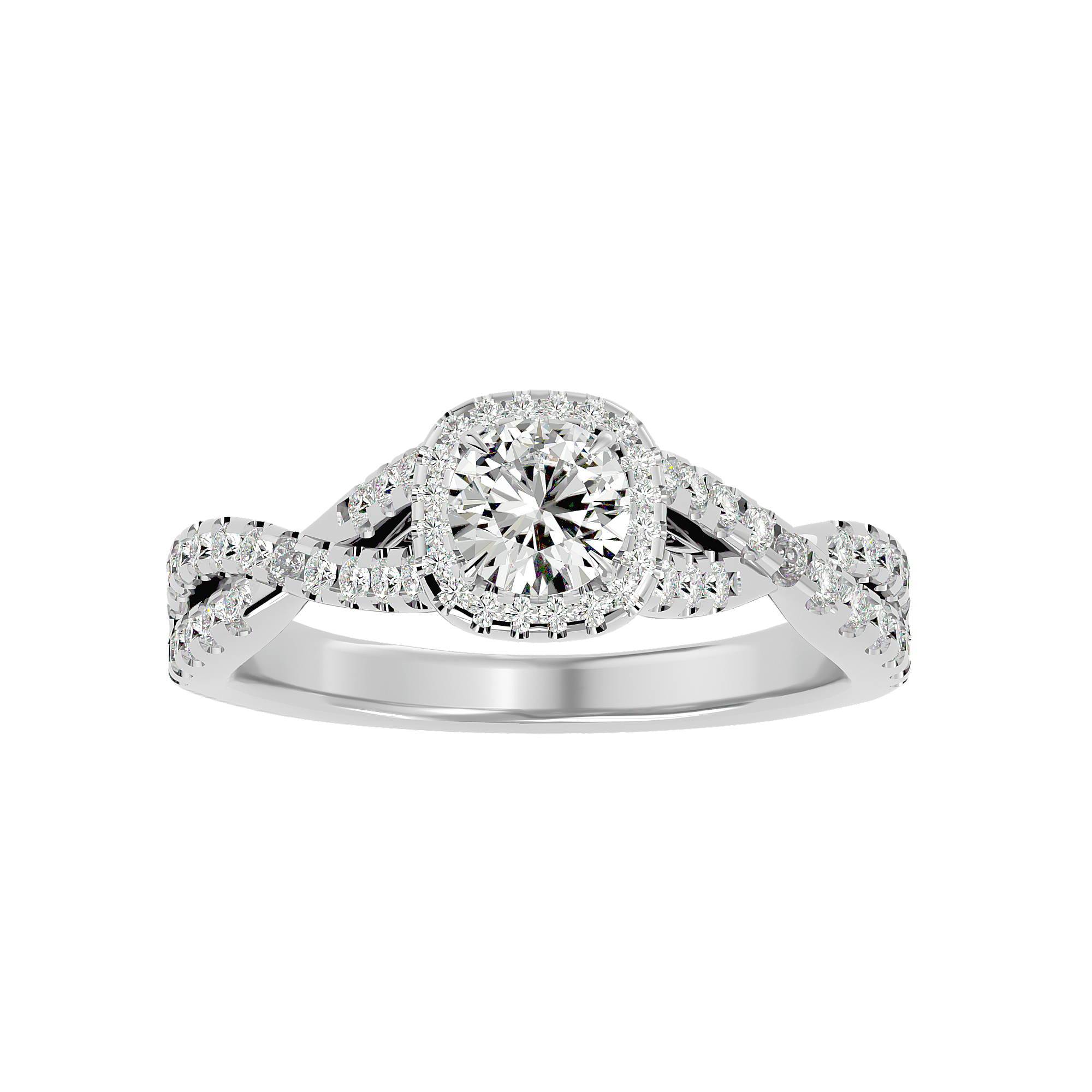 Gwyneth Solitaire Halo Ring