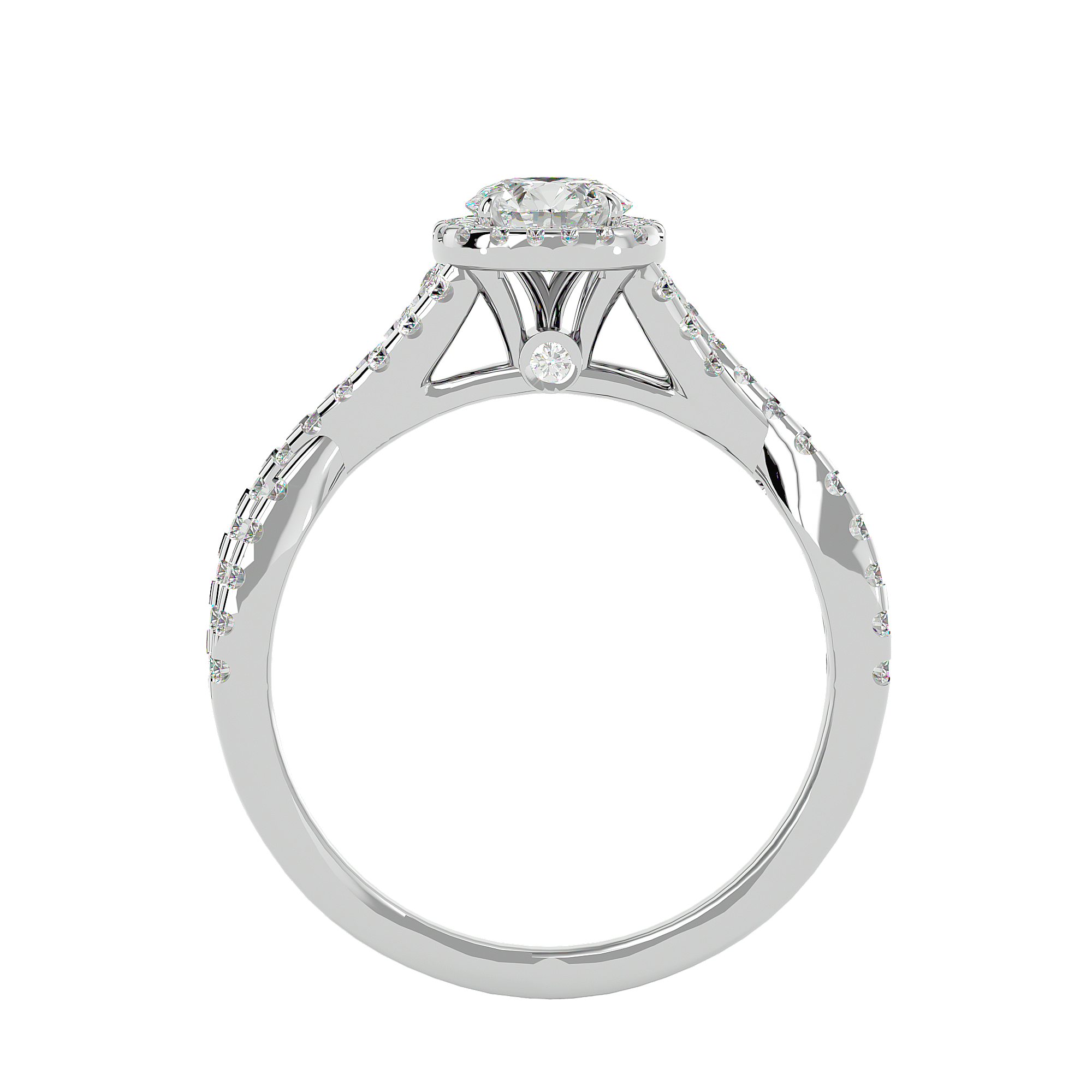 Gwyneth Solitaire Halo Ring