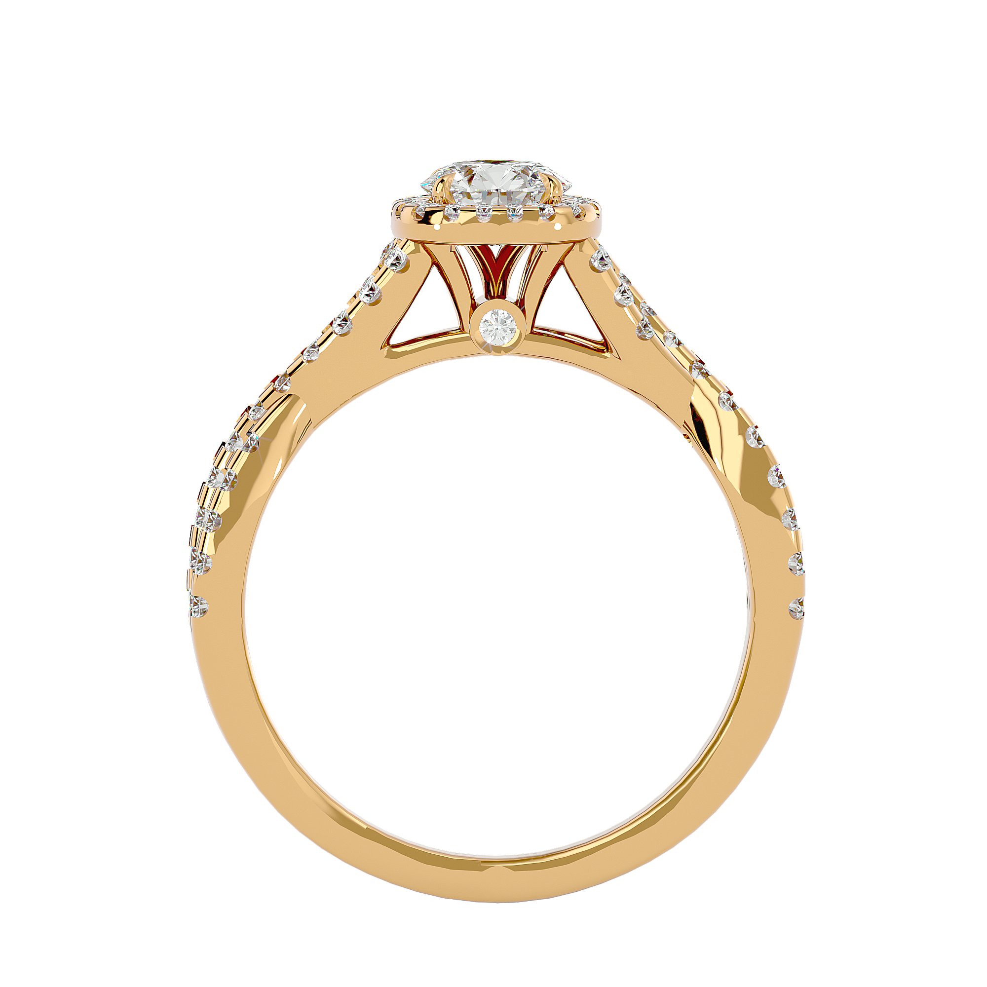 Gwyneth Solitaire Halo Ring