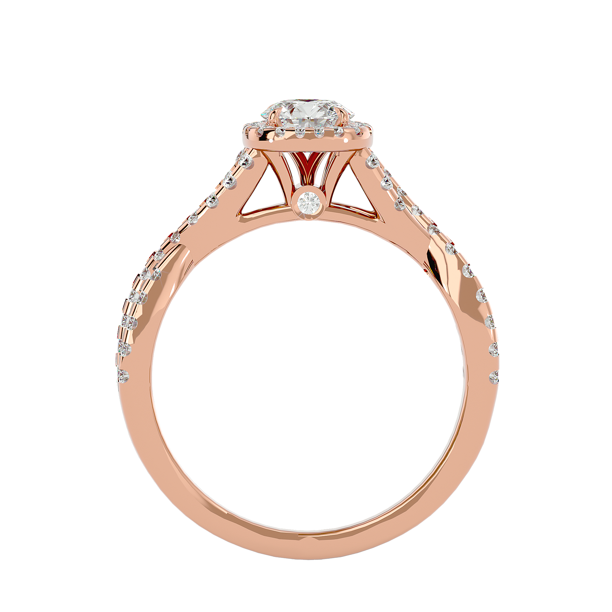 Gwyneth Solitaire Halo Ring