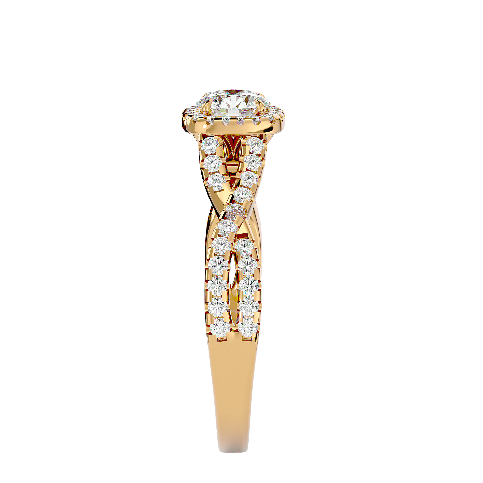 Gwyneth Solitaire Halo Ring