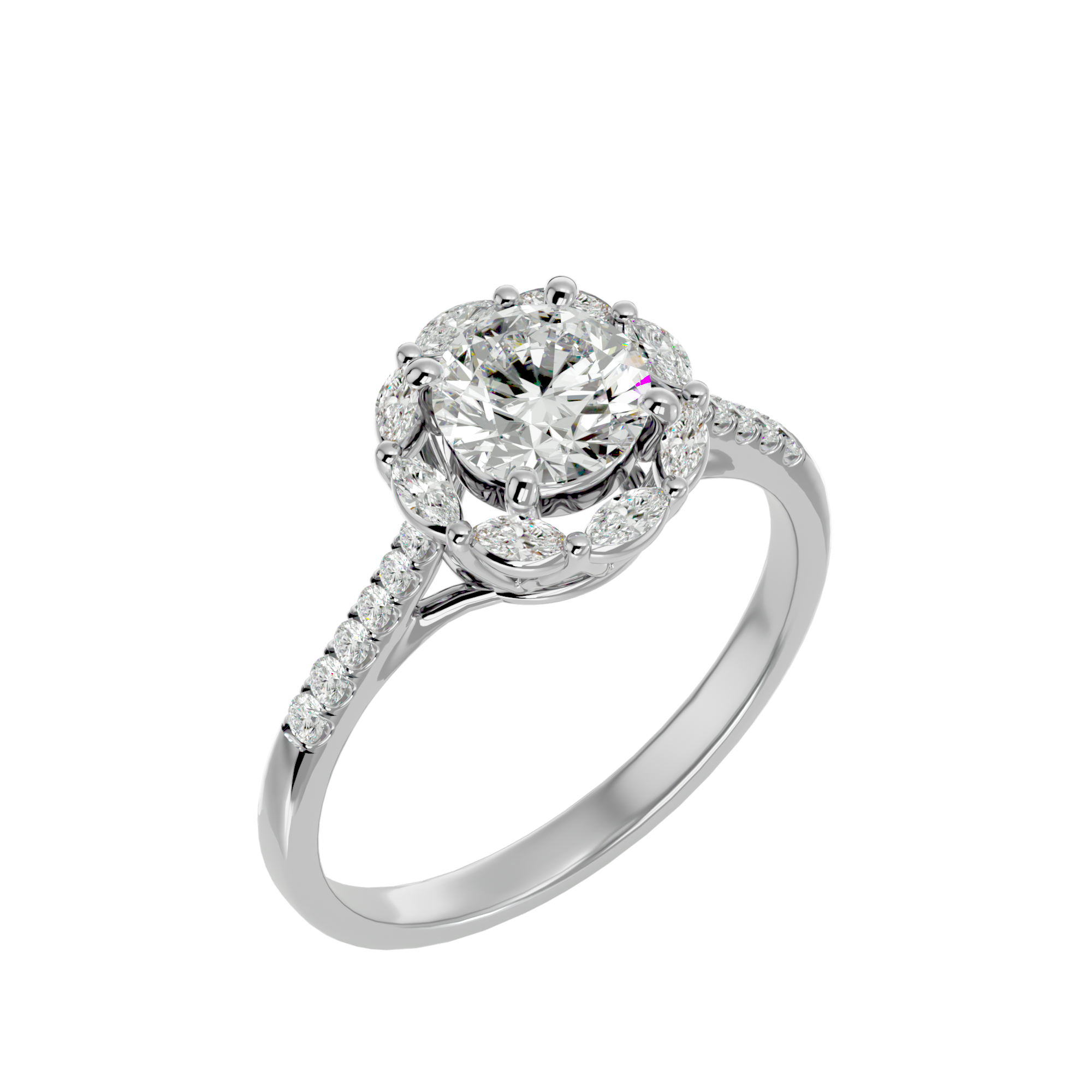 Josephine Solitaire Halo Ring