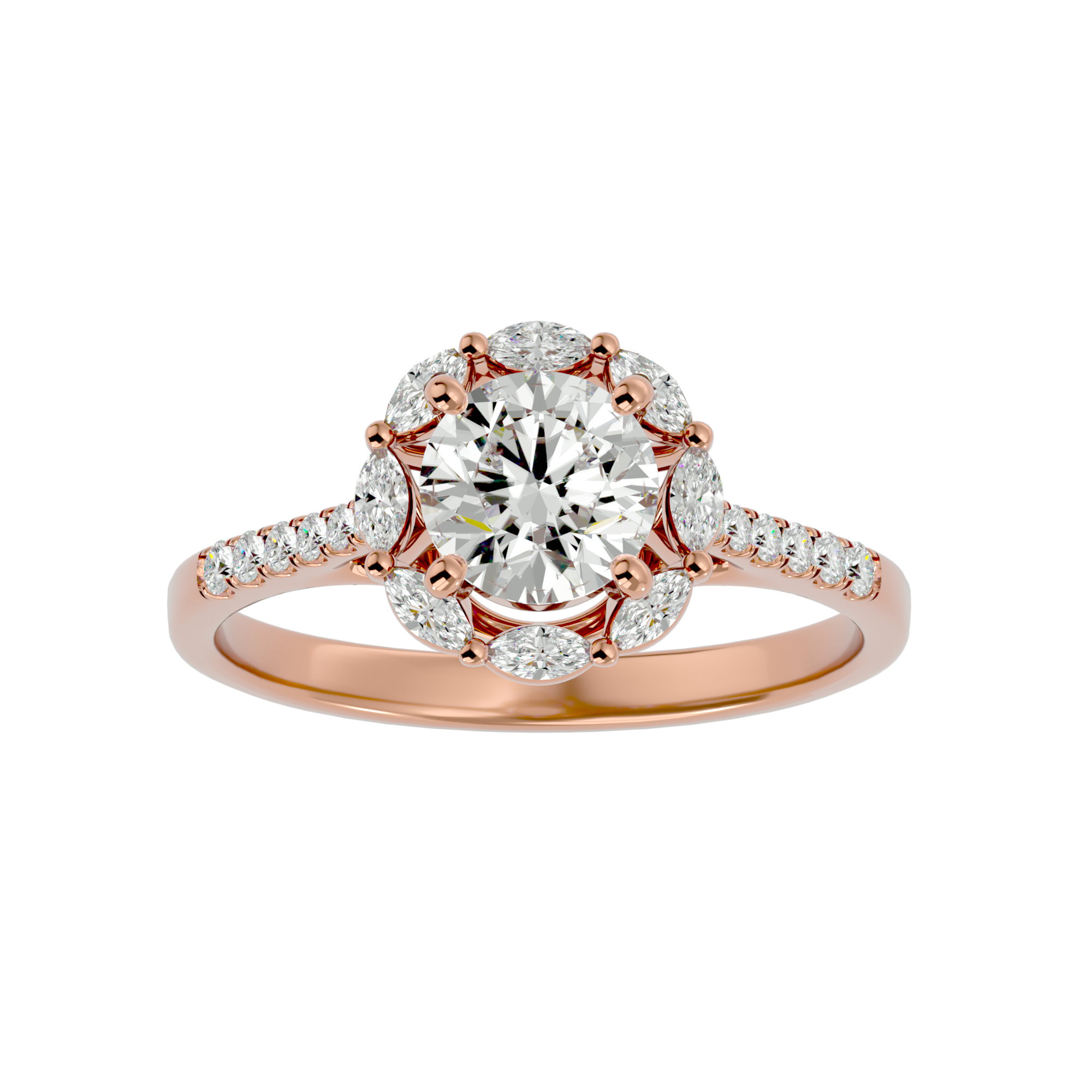 Josephine Solitaire Halo Ring