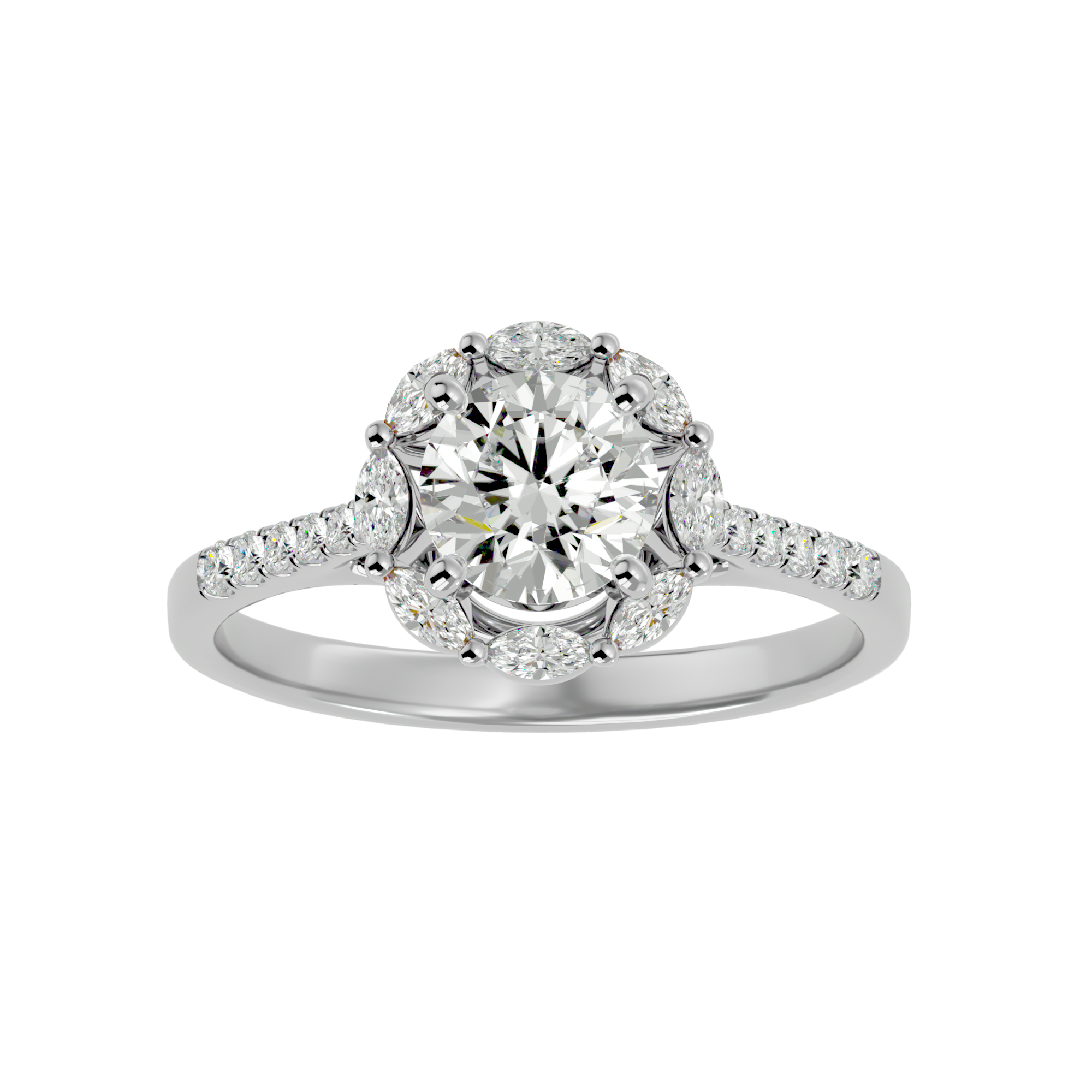 Josephine Solitaire Halo Ring