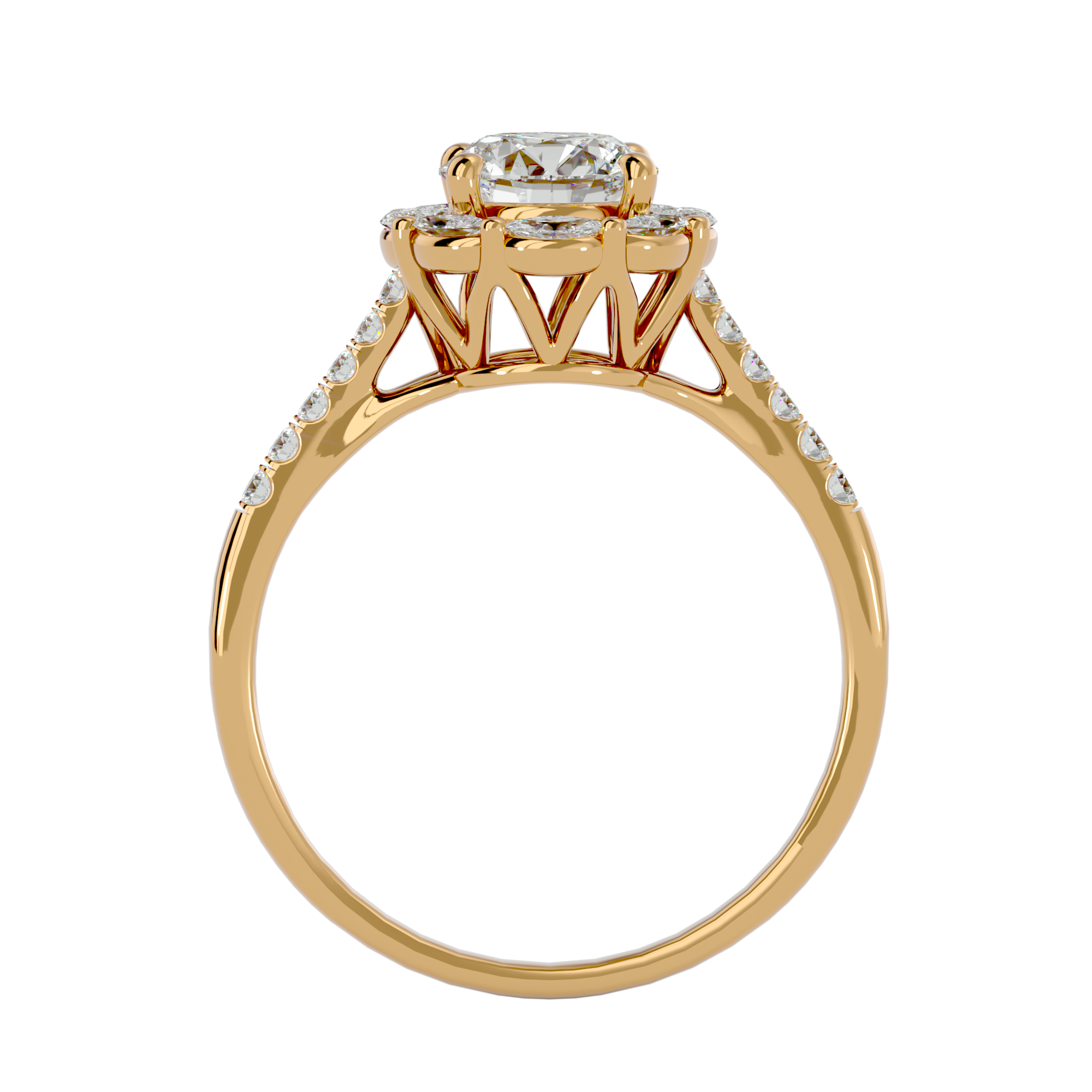Josephine Solitaire Halo Ring