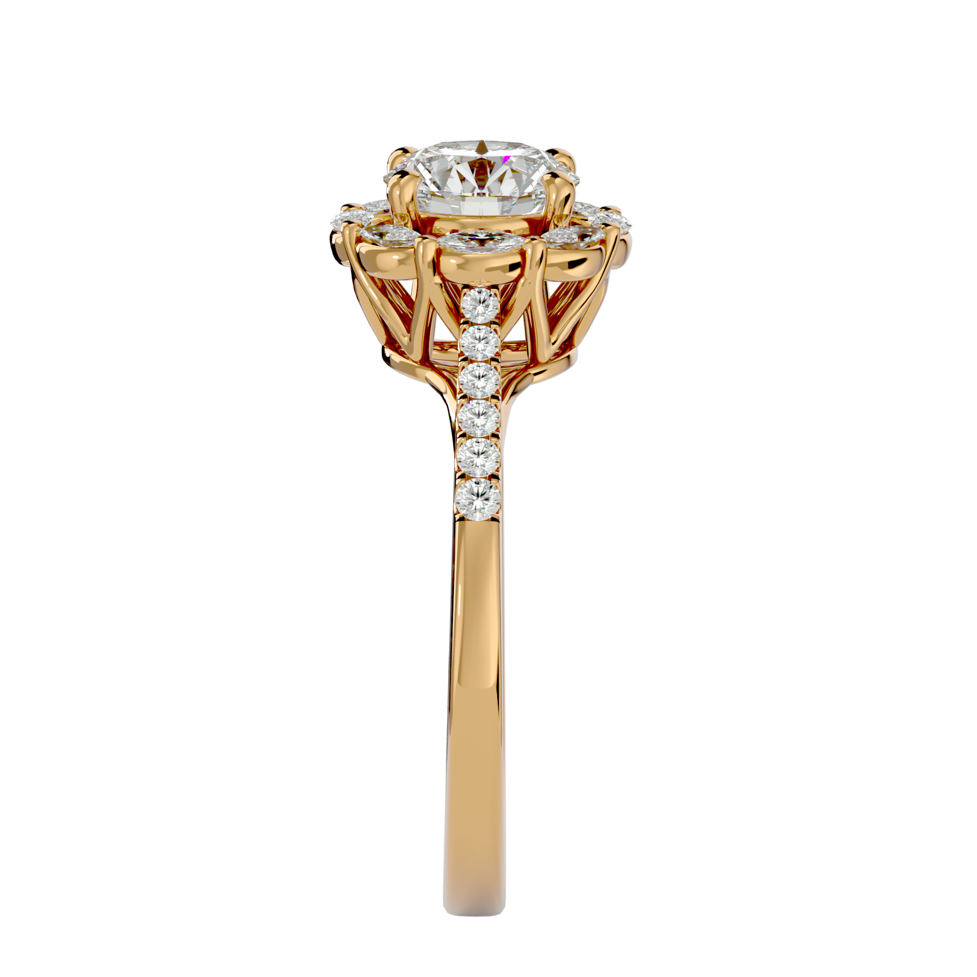 Josephine Solitaire Halo Ring
