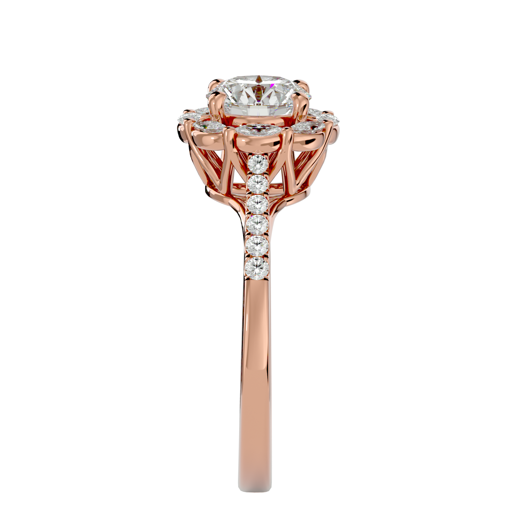 Josephine Solitaire Halo Ring