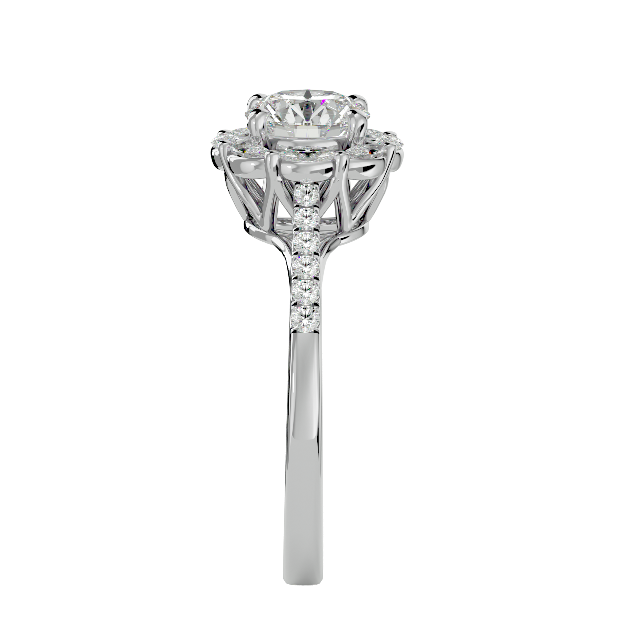 Josephine Solitaire Halo Ring