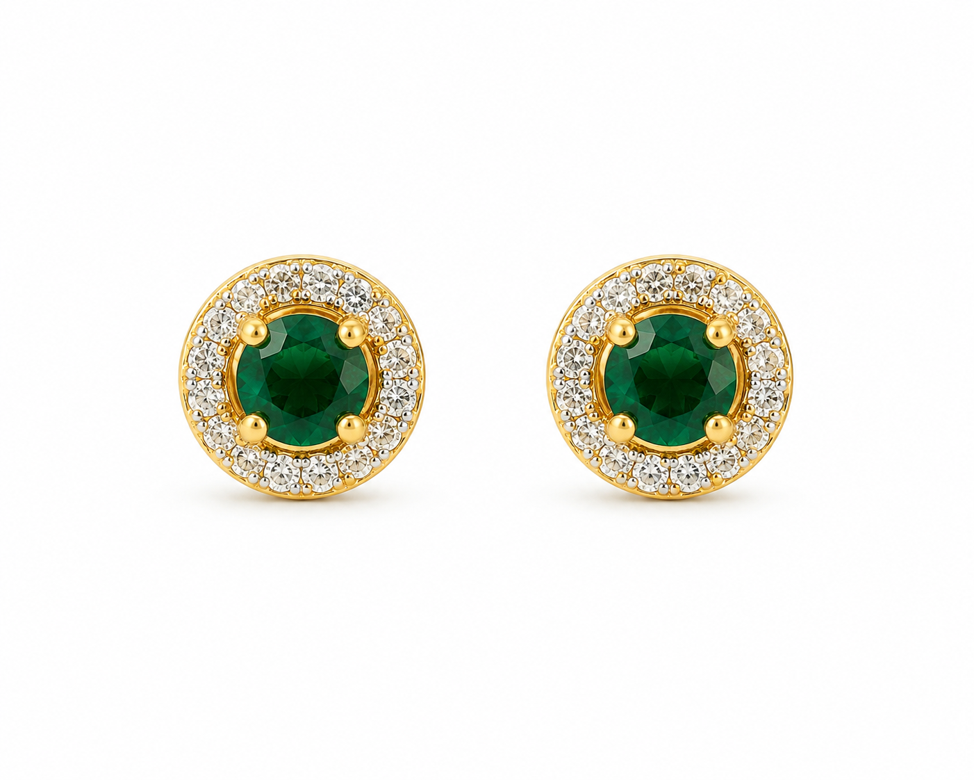 Emerald Aura studs