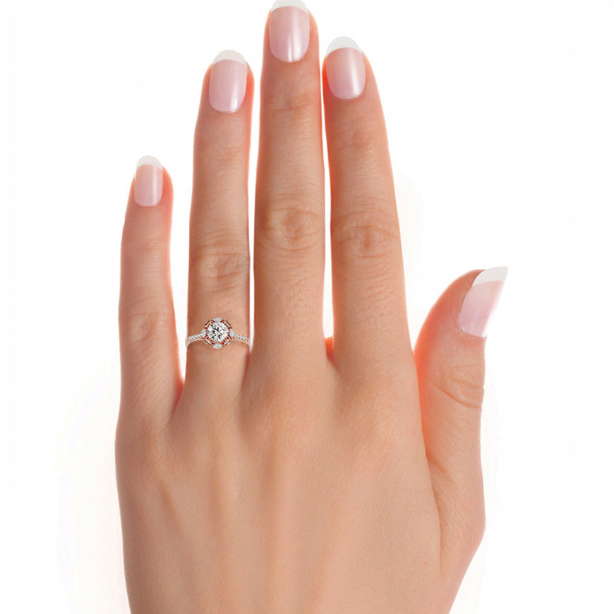Josephine Solitaire Halo Ring